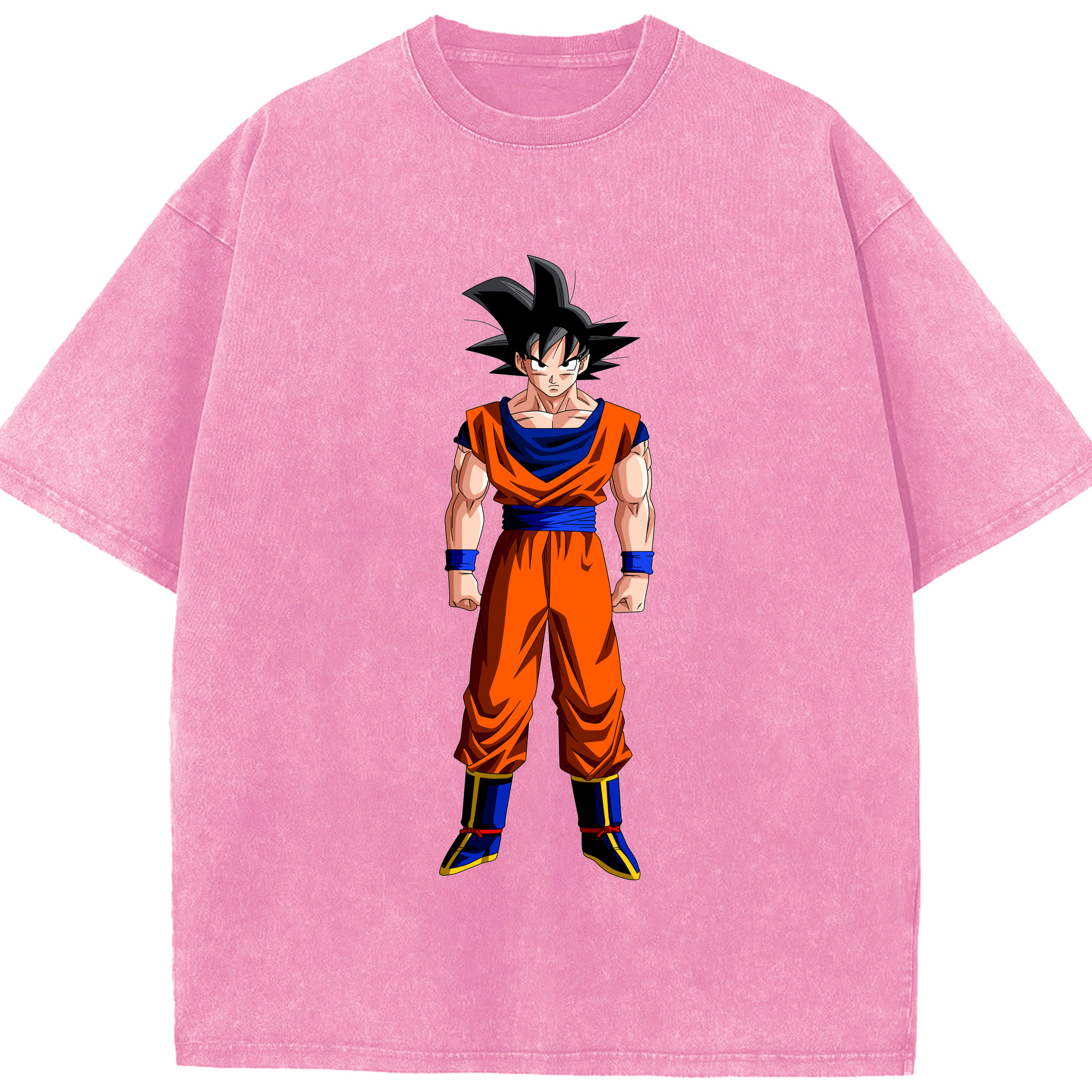 （画像用） ドラゴンボール 孫悟空（そん ごくう）Son Goku カカロット DRAGON BALL Kakarotto 綿100% ヴィンテージ風 半袖Tシャツ（フロントプリント）